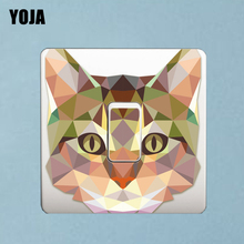 YOJA Mosaic Animal Cat Head Wall Sticker PVC Colored Switch Decal For Kids Room 8SS0126 2024 - buy cheap