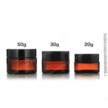 Hot sale High quality 100 x 30g amber glass jars, 30ml cream jars, skin care cream bottles, dark glass cosmetic containers 2024 - buy cheap