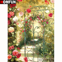 Homfun quadrado completo/broca redonda 5d diy pintura de diamante "flor paisagem" bordado ponto de cruz 5d decoração de casa presente a18211 2024 - compre barato