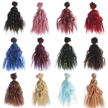 10 шт./лот Высокое качество 15*100 см DIY синтетические волосы BJD SD 1/4 куклы парик вьющиеся 2024 - купить недорого