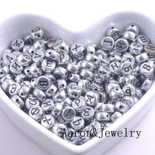 Accessories Diy 400PCs Flat Round acrylic Spacer Beads Mixed Russian Alphabet/Letter Sliver Beads 7x4mm YKL0375 2024 - buy cheap