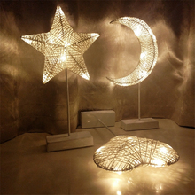 Luminária led para decoração noturna, luminária de coração para meninas, quarto, dormitório, decoração noturna de estrela 2024 - compre barato