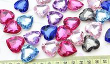 Cabochões cristal acrílico grande 3d 25mm, 300 peças, coração facetado, cor mista, glitter, ponto de volta, pedra brilhante 2024 - compre barato