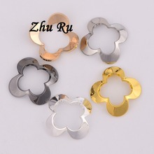 ZHU RU 5pcs/lot 22*18.5mm Clover flower Charms Hanging DIY Pendants Decoration Findings Handmade Jewelry Accessories 2024 - buy cheap