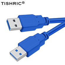 USB-USB Удлинительный кабель TISHRIC, USB 3,0 тип A «папа»-«папа» для радиатора жесткого диска, компьютера, высокая скорость 60 см 2024 - купить недорого