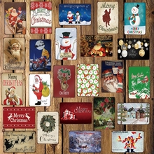 [ Mike86 ] Merry Christmas Santa Claus Snowman Deer Festival Decor Metal Signs  Retro Gift Wall plates  20*30 CM FG-247 2024 - buy cheap