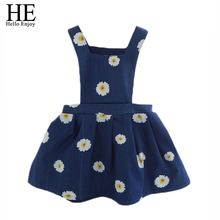 HE Hello Enjoy Baby Girl Clothes Dresses Formal Valentine Dress Kids Girls Sleeveless Flowers Suspender Dress Strap Clothes 2019 2024 - buy cheap