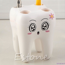 Lovely Cute 4 Holes Cartoon Tooth Style Design Kid Bathroom Toothbrush Holder 2024 - buy cheap