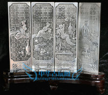 Pantalla plegable de cuatro bellosas de plata tibetana, pantalla plegable de China, buena calidad 2024 - compra barato