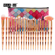 MAANGE 20Pcs/set Makeup Brushes Pro & PU Bag Eyeshadow Powder Foundation Eyebrow Concealer Brush Cosmetics Beauty Make Up Tools 2024 - buy cheap