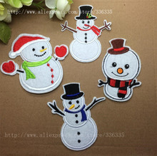 Free shipping new arrival 10 pcs snowman Embroidered patch RS Motif Applique embroidery patch DIY accessory 2024 - buy cheap