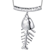 Красивое посеребренное ожерелье с рыбной костью, оптовая продажа, новые серебряные ожерелья и подвески/SKRWGCFZ RNCKLZGX 2024 - купить недорого