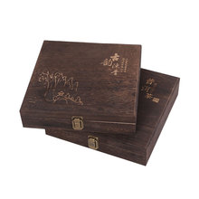 XMT-HOME Flip Cover Burned Paulownia Wood Puer Tea Box Canister For Puer Tea 357g Yunnan Puerth  1pc 2024 - buy cheap