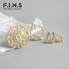 F.I.N.S Geometric Statement Earrings 925 Sterling Silver Hollow Star Earrings Fashion Jewelry Korean Stud Earrings 4 Pairs/Set 2024 - buy cheap