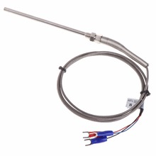 Escudo de aço inoxidável 10cm tubo de sonda + sensor de temperatura pt100, 3 fios de cabo para controle de temperatura 2024 - compre barato