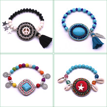 2019 bohemian style bracelet handmade beaded bracelets for women shell natural stone tassel fashion friendship bracelet jewelry 2024 - buy cheap