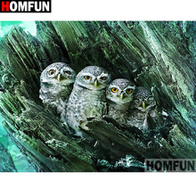 HOMFUN Full Square/Round Drill 5D DIY Diamond Painting "Animal owl" 3D Diamond Embroidery Cross Stitch Home Decor A18881 2024 - buy cheap