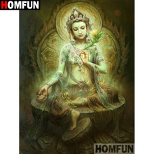 HOMFUN полностью квадратная/круглая дрель 5D DIY Алмазная картина "религиозный Будда" вышивка крестиком 5D для дома A08347 2024 - купить недорого