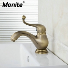 Monite Antique Brass Single Handle Spray Spout Brass Body Two Hose Deck Mount Wash Basin Sink Vessel Torneira Tap Mixer Faucet 2024 - buy cheap