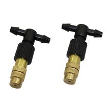 4 Pcs 6mm Adjustable Copper Nozzles With 4mm Barbed Tee Connectors Garden Irrigation Atomization humidification Sprinklers 2024 - buy cheap