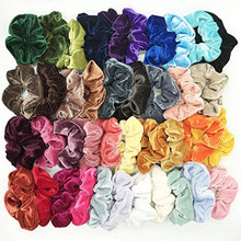 Scrunchies Vintage para el cabello para mujer, bandas elásticas de terciopelo, diademas para niña, lazos lisos para el cabello de goma, 40 Uds., 10,2 2024 - compra barato