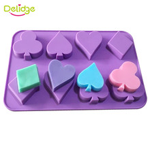 Delidge 1pc Poker Silicone Cake Mold 3D Fondant Chocolate Pudding Cookie Baking Mold DIY Fondant Cake Decorating Tools 2024 - buy cheap