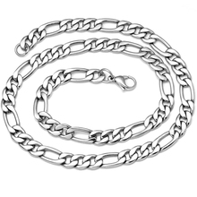 GOKADIMA 55cm 9mm stainless steel men necklace Chain Figaro style Fashion Jewelry, Christmas Gift, PUNK ROCK,  WN013 2024 - buy cheap