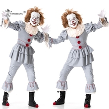 Взрослый клоун Хэллоуин мультяшный костюм для женщин и мужчин наряд Клоуна Костюм Цирк Клоун озорной Арлекин женское нарядное платье униформа 2024 - купить недорого