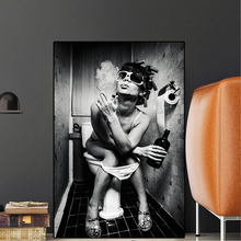 Sexy Beauty Black and White Woman Canvas Painting Posters and Prints Scandinavian Wall Art Picture for Living Room Toilet Decor 2024 - buy cheap