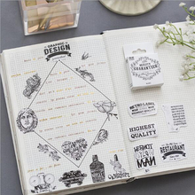 50 pçs/caixa bonito preto branco inglês diário etiqueta de papel selagem adesivos artesanato e scrapbooking decorativo lifelog diy papelaria 2024 - compre barato