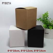 50 unids/lote-blanco negro caja de papel Kraft para jabón hecho a mano velas válvula de muestra de tubos paquete 2024 - compra barato