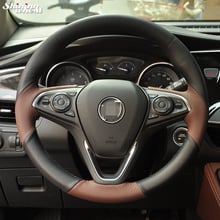 Shining wheat Hand-stitched Black Brown Leather Steering Wheel Cover for Buick Envision 2014 2015 2024 - buy cheap