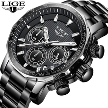 LIGE Men Watches Fashion Chronograph Luxury Waterproof Business Watch Men Full Steel Sports Quartz Clock Male Relogio Masculino 2024 - buy cheap