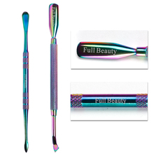 1pc Chameleon Nail Art Cuticle Pusher Spoon Dual-ended Tweezer UV Gel Polish Dead Skin Remover Manicure Tips Powder Picker TRA62 2024 - buy cheap