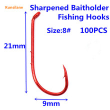 100pcs 8#  High Carbon Steel Long Shank Baitholder Fishing Hooks 9292 Chemically Sharpened with Free Shipping offset fishhooks 2024 - buy cheap
