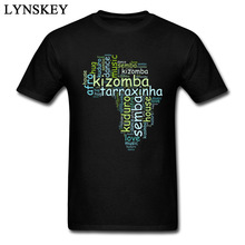 Kizomba cloud camiseta masculina estampada, estampa casual, design de letras, tops de algodão, gola redonda, manga curta, preto e branco 2024 - compre barato