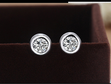 christmas 925 Sterling Silver earring Round earrings AAA Zircon fashion simple earrings with for Women jewelry 2017 new E3307S 2024 - buy cheap