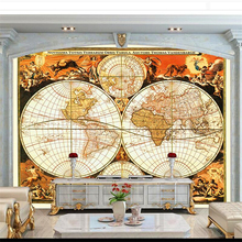 wellyu  papier peint  wallpaper for walls 3 d Custom wallpaper   Retro World Map Backdrop papel de parede para quarto behang 2024 - buy cheap