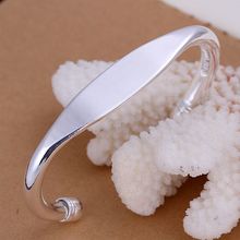 LKNSPCB015 925 jewelry silver plated bangle bracelet, silver plated fashion jewelry Middle Flat Bangle /ameajdla audajlka 2024 - buy cheap