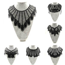 2pcs black Collar Venise Leaf Lace Applique Trim Decorated Neckline neck Collar Sewing Dress Decor Accessories 2024 - buy cheap