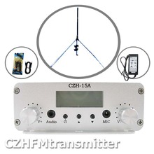 CZE-15A 15W stereo PLL FM transmitter broadcaster GP antenna power KIT 2024 - buy cheap