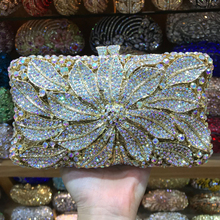 Xiyuan roxo bolsa de noite feminina, bolsa de mão de cristal de luxo dourado com strass bolsa para festa feminina, carteira de casamento 2024 - compre barato