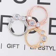Diameter 6mm Open Crystal Nose Hoop 3 Colors Piercing Stud Body Jewelry For Women Sexy Accessories 2024 - buy cheap