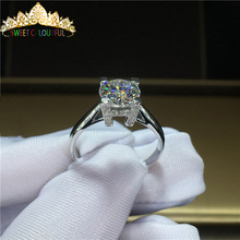 Anillo de diamante de moissanita de oro de 18K, 100%, 750Au, color D, VVS con certificado nacional MO-00121 2024 - compra barato