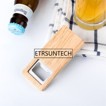 200pcs Wood Beer Bottle Opener Wooden Handle Corkscrew Stainless Steel Square Openers Bar Kitchen Accessories Party Gift 2024 - buy cheap