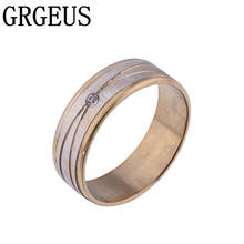 Женское и мужское кольцо из нержавеющей стали, модное классическое кольцо из нержавеющей стали с цирконием 2024 - купить недорого