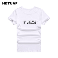 Hces-camiseta feminina do futuro is vegano, camiseta hipster feminina casual, camiseta feminina ulzzang streetwear 2024 - compre barato