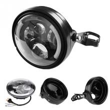 1Set 7Inch Refit Round Motorcycle H4 Headlight Headlamp with Lamp Housing and Headlight Brackets New Arrive Lamp Accessories 2024 - buy cheap