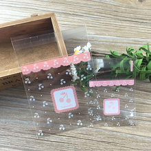 Popular 100pcs Clear Pink Cherry Candy Cookie Bags Wedding Birthday Party Craft Self Adhesive Plastic Biscuit Packaging Gift Bag 2024 - buy cheap