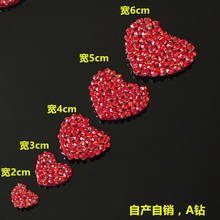 5pcs/lot heart rhinestone beaded Patches for clothing Sequins embroidered patch heart sew on parches appliques for bags hats 2024 - buy cheap